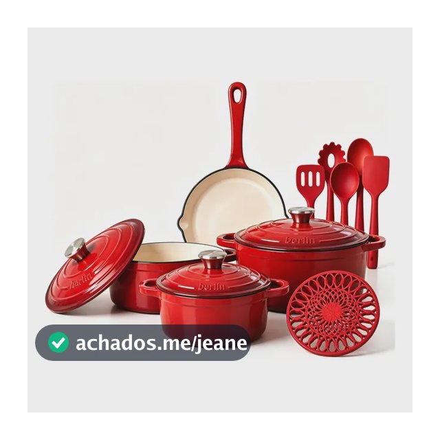 Conjunto De 13 Peças De Panelas De Ferro Fundido Esmaltado