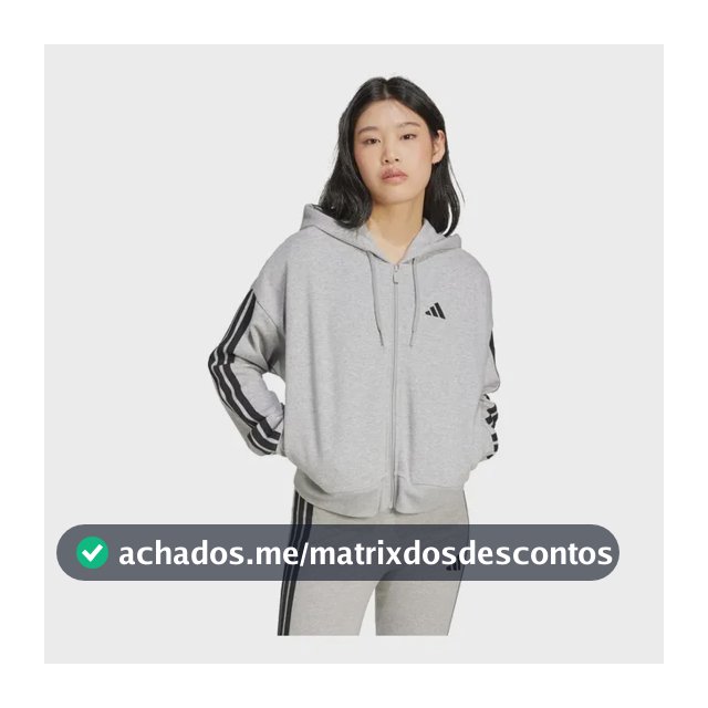 Moletinho Capuz Zíper Essentials Três Listras adidas