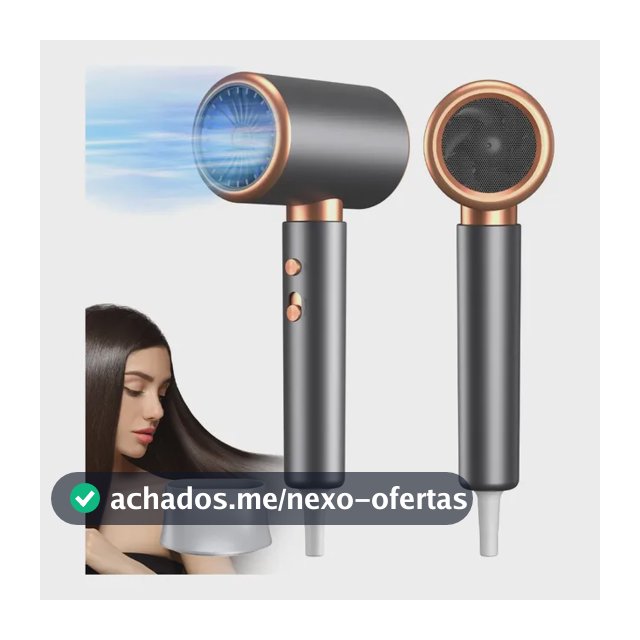 Secador De Cabelo Portátil Alta Potência Ionico Cinza 127/220v