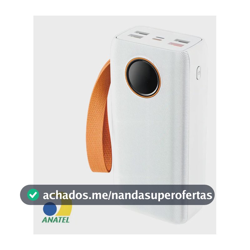 Power Bank Carregador Portátil Com Cabo Display Turbo Boyu Cell Preto 20.000mah Branco