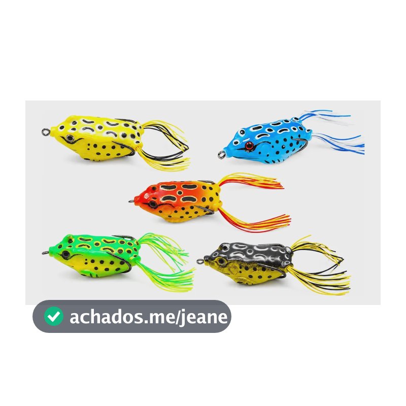 Kit 5 Isca Artificial Sapinho Sapo Frog Rã Antienrosco Anzol Kit