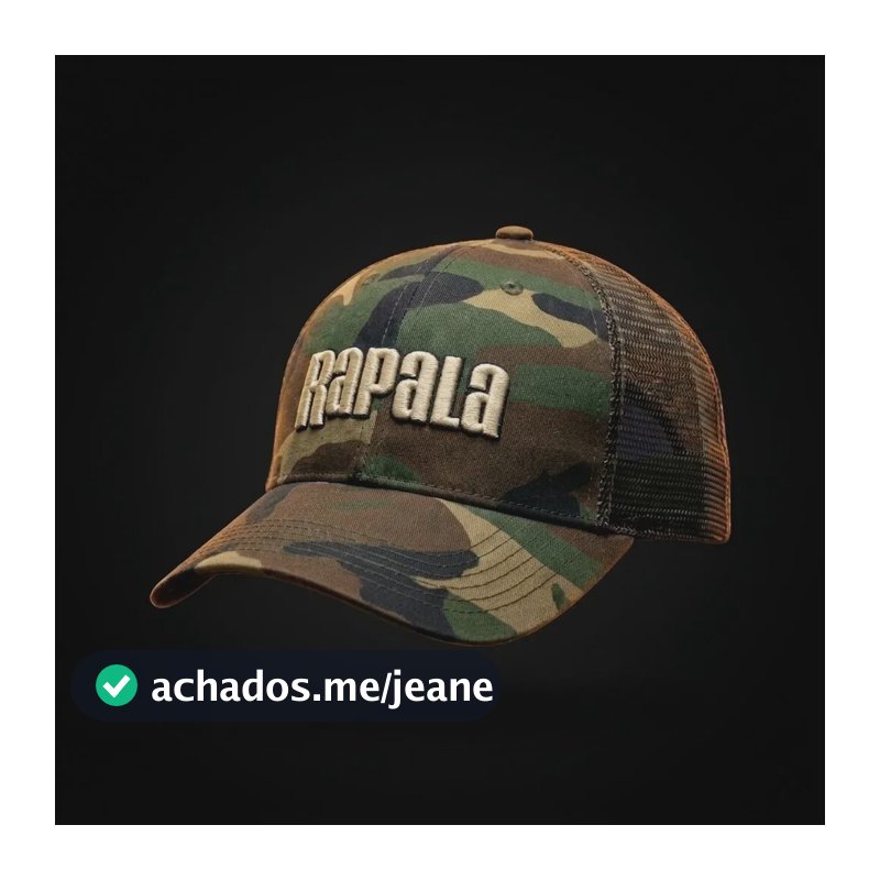 Boné Pesca Rapala Camuflado Rede Unissex Esportivo Camuflado Un Geométrico