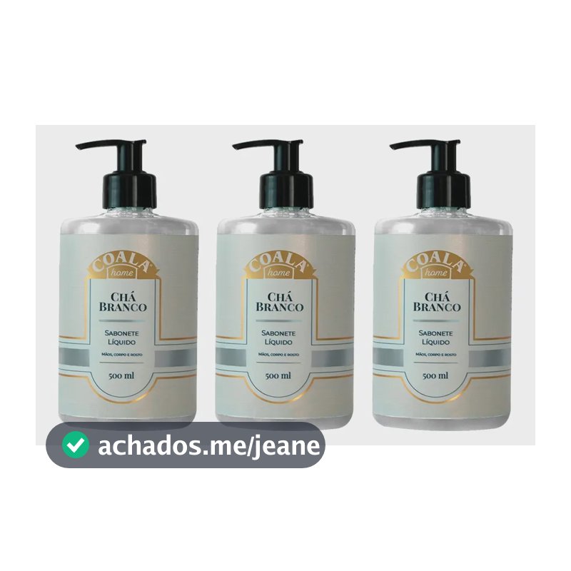 Kit 3 Unid. Sabonete Lí­quido Coala - Chá Branco - 500ml Coala Sabonete Líquido