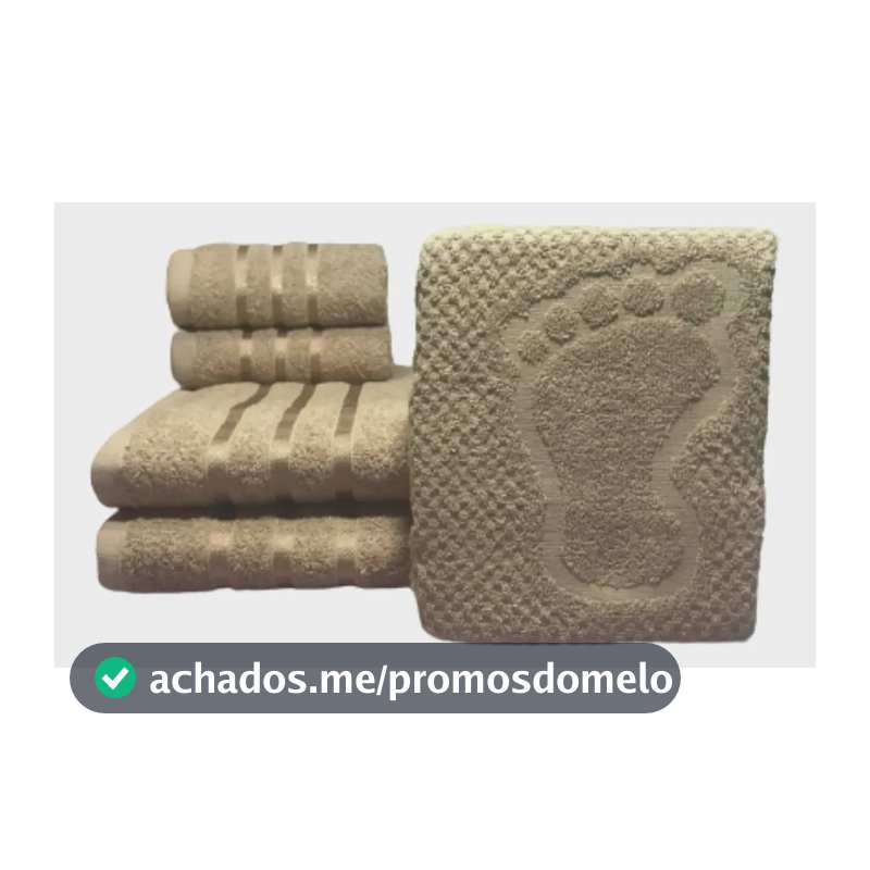 Jogo Kit C/ 5 Toalhas: 2 Banho + 2 Rosto + 1 Tapete Piso Top Bege