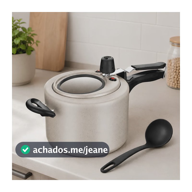 Panela Pressão Antiaderente Alumínio Com Visor 4,5l Mta Baunilha