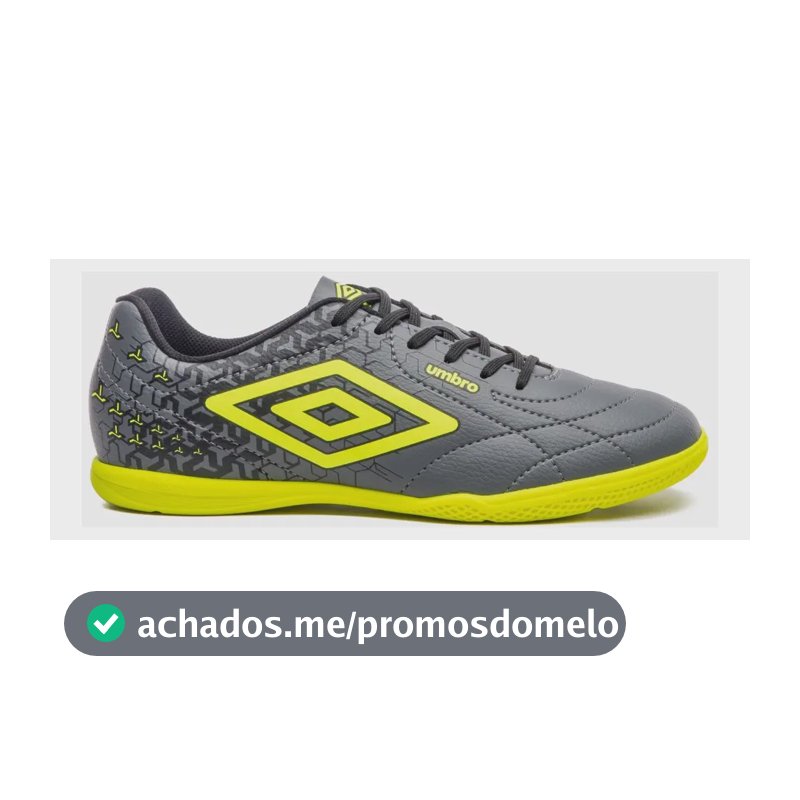 Chuteira Futsal Umbro Masculina Cimento Class Neo Grafite/preto/limao 42 Br