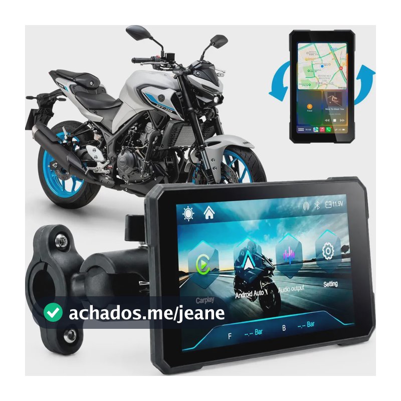 Central Multimídia Mp5 Motos Hm-502d 5'' Carplay Android Auto Bluetooth Touch Screen H-tech Preto