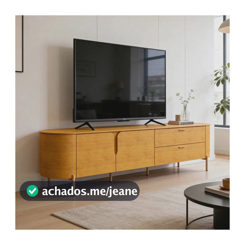 Rack Para Sala De Estar Tv 75 Pol Orgânico Dion Cedro