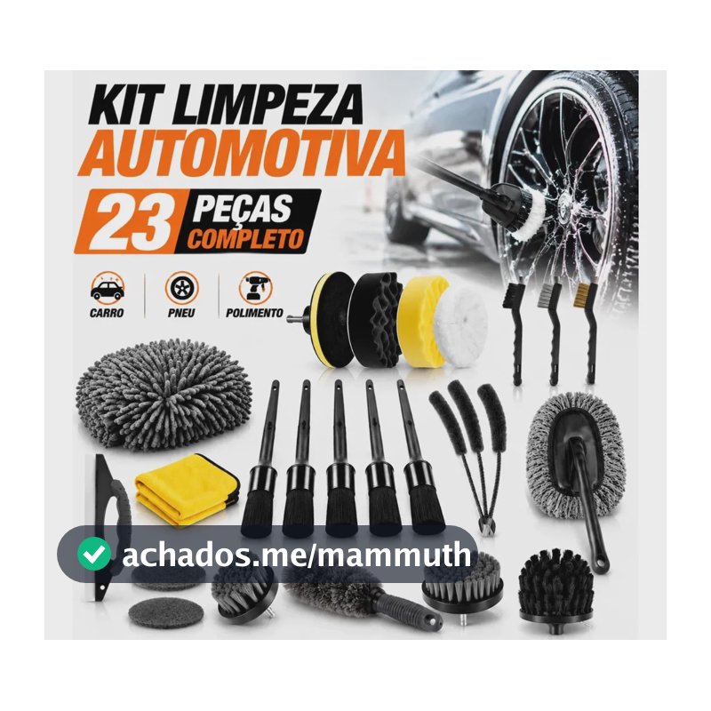 Kit Limpeza Automotiva 23 Peças Para Lavagem De Carro