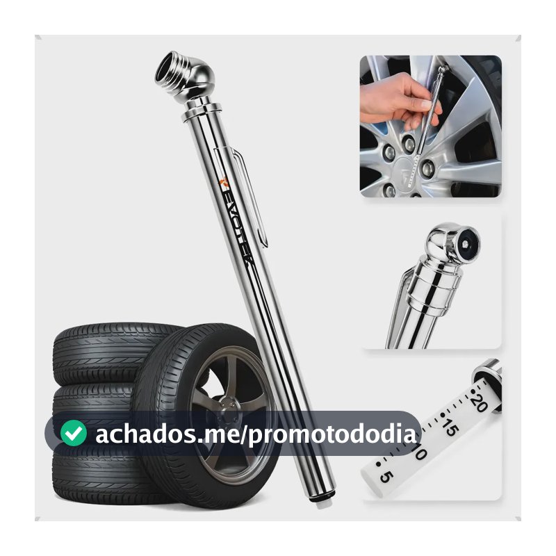 Calibrador Medidor Manual Pressão Tipo Caneta Calibragem De Pneu 50lbs