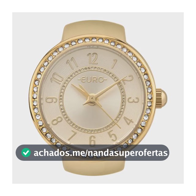 Relógio Anel Euro Dourado Unique Eu2035yyi/4d em Aço com aro de pedras Feminino
