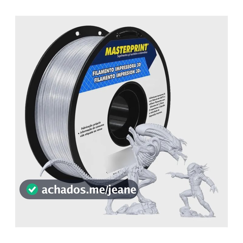 Filamento Impressora 3d Petg 1,75mm 1kg Masterprint Cor Transparente