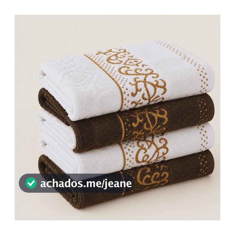 Kit 4 Toalhas Banho Grossa Gigante 100% Algodão Atacado 420g 2 Branca 2 Chocolate Liso