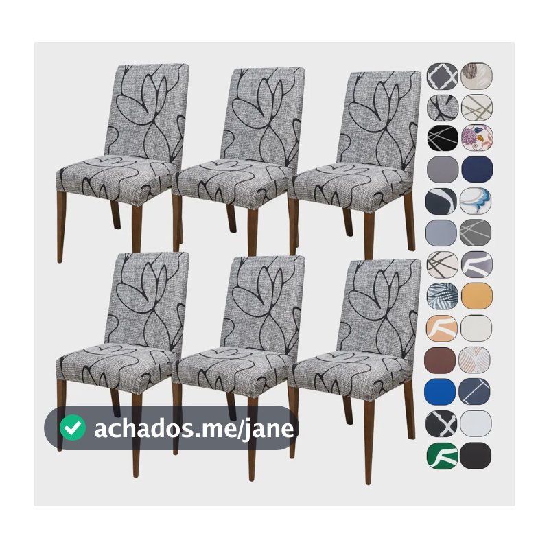 Kit 6 Capa Cadeira Jantar Tecido Importado Spandex Mais Resistente Elástico Cor Tulipa