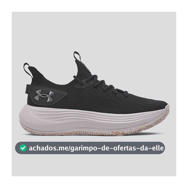 Tênis Masculino Hooper Under Armour Black/white/metpewter Liso 39