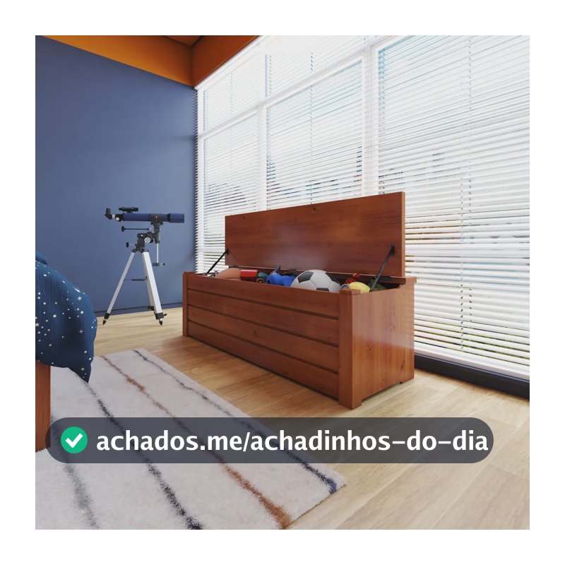Baú De Madeira Maciça Madma Artemobili Garapa Cd Marrom