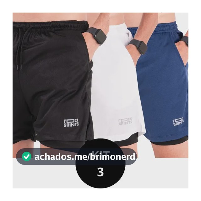 Kit 3 Shorts Duplo 2em1 Rock Saints Para Academia