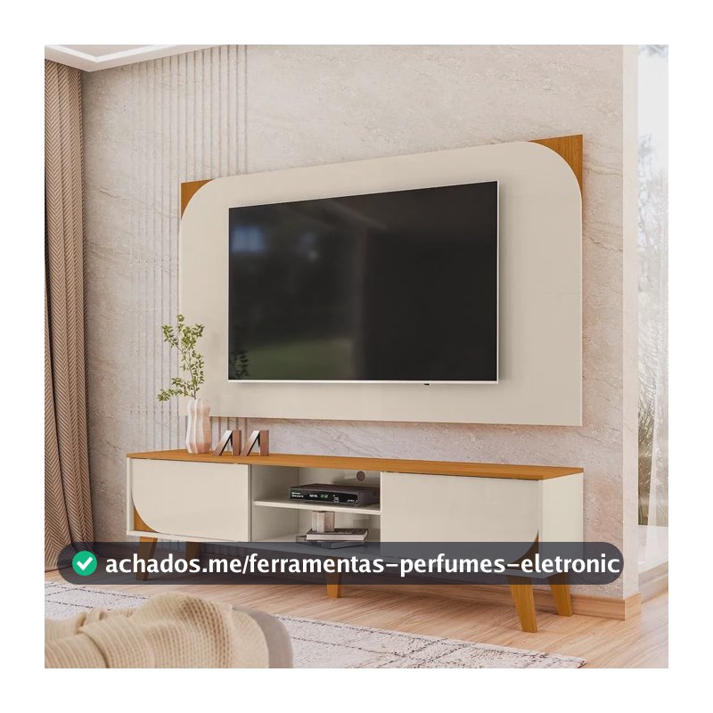 Rack Com Painel Para Tv 65 Polegadas Duna Cinamomo/off White