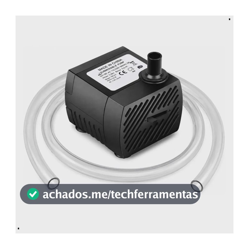 Bomba Submersa Aquário Fontes Bebedouro Pet Água Bivolt + Mangueira 50cm Bombinha Motor Silenciosa