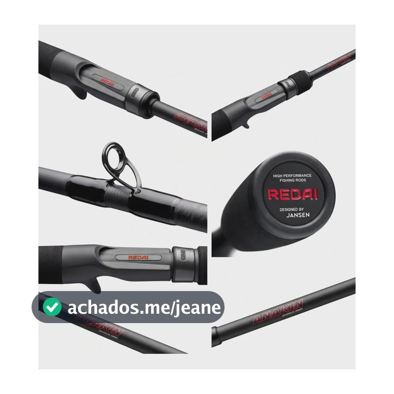 Vara Pesca Carretilha Redai Anakin 5'8 14lb Inteiriça Fuji Preto