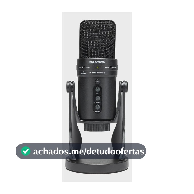 Microfone Condensador Usb Interface Audio Samson G-track Pro Preto