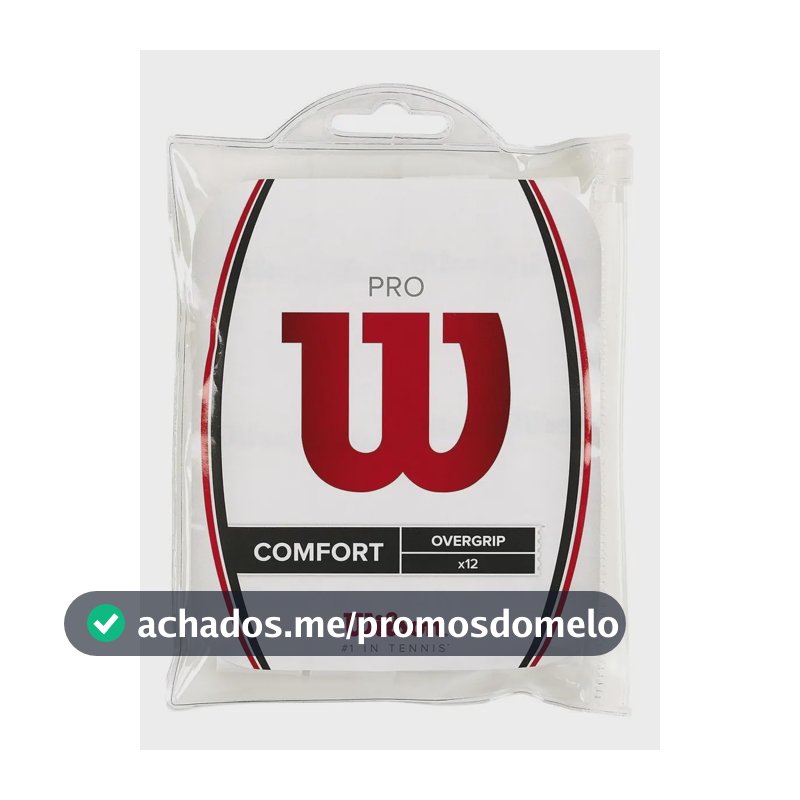 Overgrip Wilson Profile Comfort Branco 12 Unidades Para Raquete de Tênis e Beach Tennis