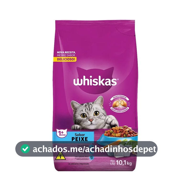 Ração Para Gato Whiskas Premium Peixe Com Delicrocs 10,1kg