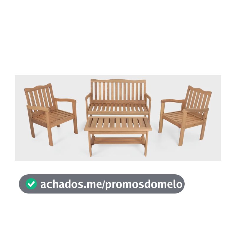 Conjunto Jardim Madeira Eucalipto 4 Peças Yescasa Mesa Centro