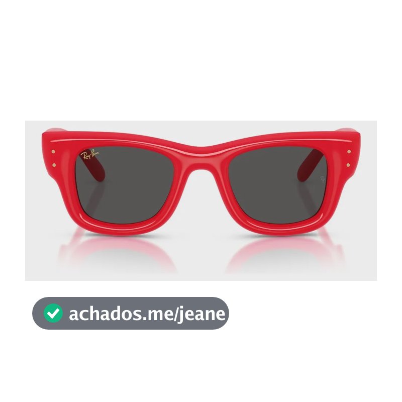 Óculos De Sol Ray-ban Wayfarer Puffer Rb4940 Unissex Full Rim Polido Vermelho/ Ultra Preto Ultra Preto Polido Vermelho Vermelho