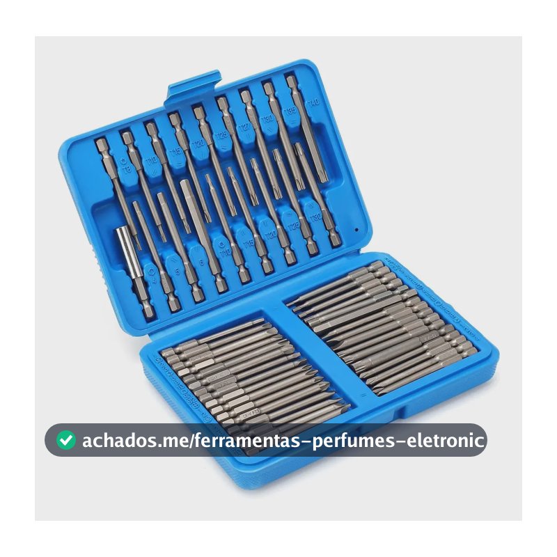 Jogo De Bits Ponteiras Parafusadeira Aço Kit 50 Adaptador