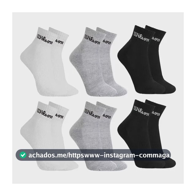 Kit 6 Pares Meias Wilson Cano Médio Masculino Adulto 38-43