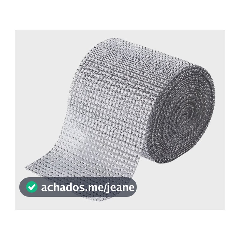 Manta Strass Prata 12cm X 45cm Alto Brilho Decorações