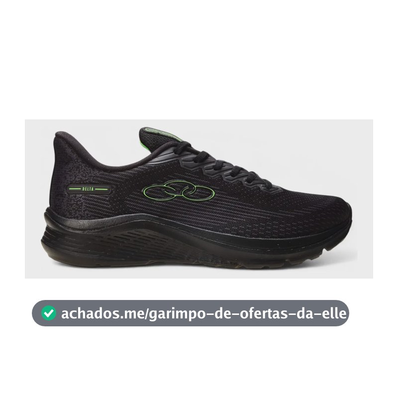 Tênis Esportivo Masculino Delta Olympikus Preto/green Liso 40 Br