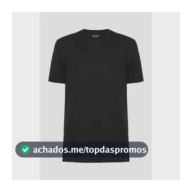 Camiseta Aramis Manga Curta Algodão Peruano Preto