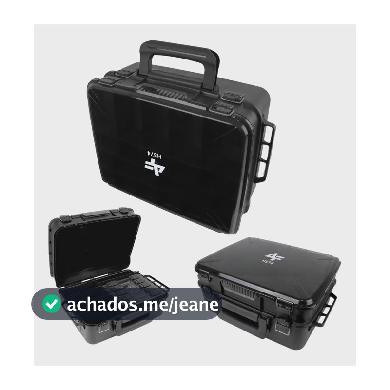 Caixa De Pesca Maleta C/ 05 Estojos Albatroz H574 Dupla Face Cor Preto
