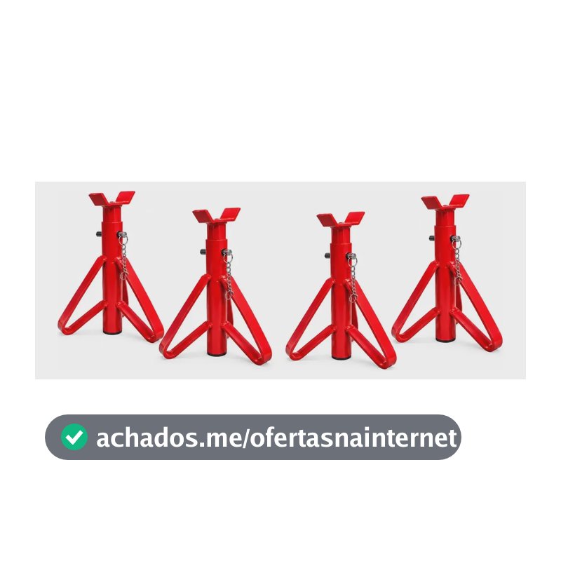 Kit 4 Cavalete Automotivo 2 Toneladas Resistente Vermelho