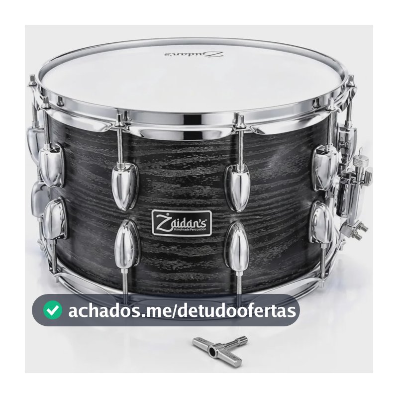 Caixa de Bateria Profunda Zaidan's 14" x 8" em Basswood Preta para Snare Drum