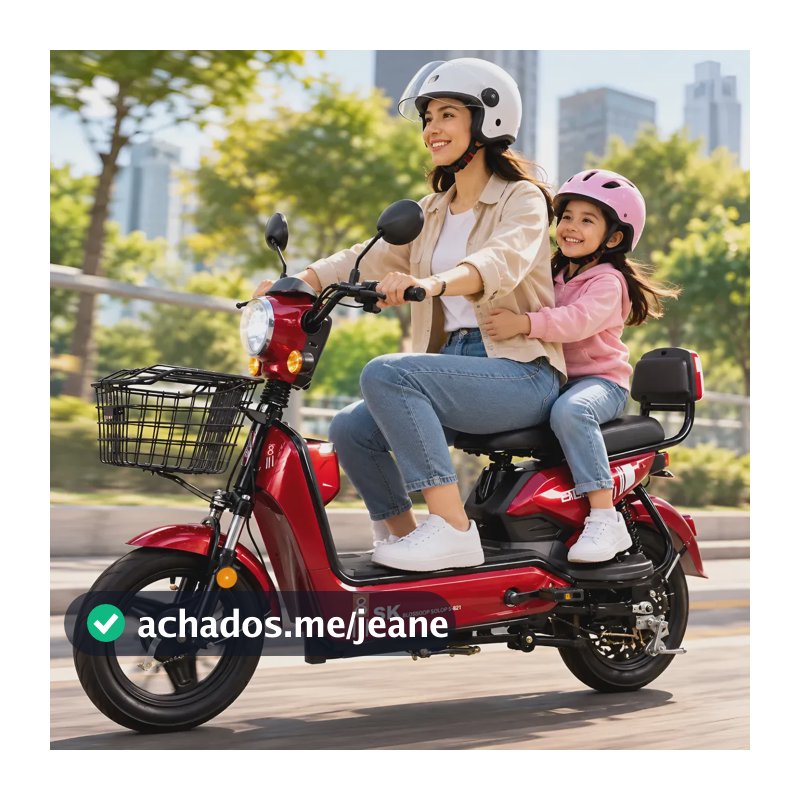 Bicicleta Elétrica Scooter 500w 48v Aro 14 Sem Cnh Adulto Vermelho 46 Cm