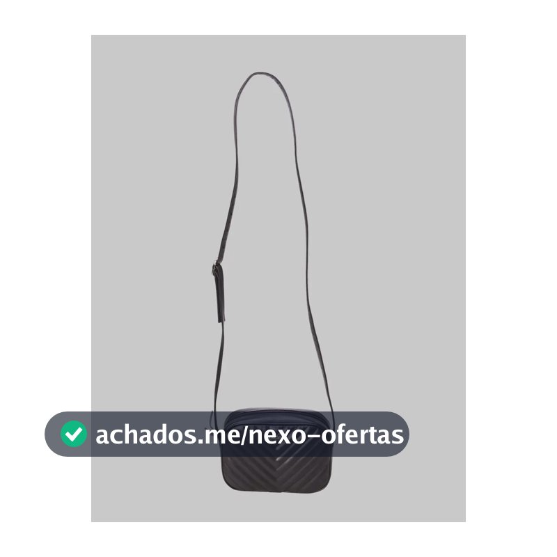 Bolsa Anacapri Tiracolo Detalhe Matelassê Preto Liso Níquel