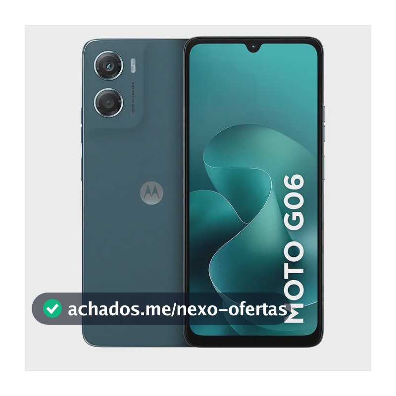 Smartphone Motorola Moto G06 - 64GB 4GB RAM + 8GB Ram Boost, Camera 50MP com AI, Bateria de 5200 mAh e Tela 6.9" - Azul Marinho