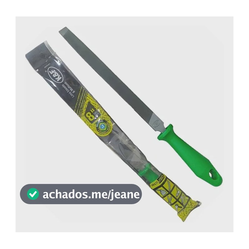 Lima Chata Afiar Enxada N8 KF C/Cabo Amolar Foice Facão Anel