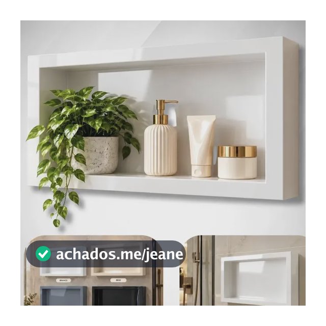 Nicho Banheiro Sobrepor Externo 30x50 Porta Shampoo Branco