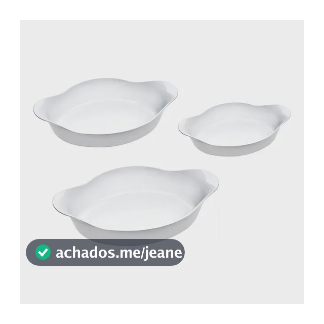 Kit De Assadeiras Marinex Opaline Oval 3 Peças Branco