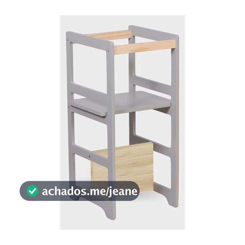 Torre De Aprendizagem Montessoriana Regula Altura Brinquedo Cinza