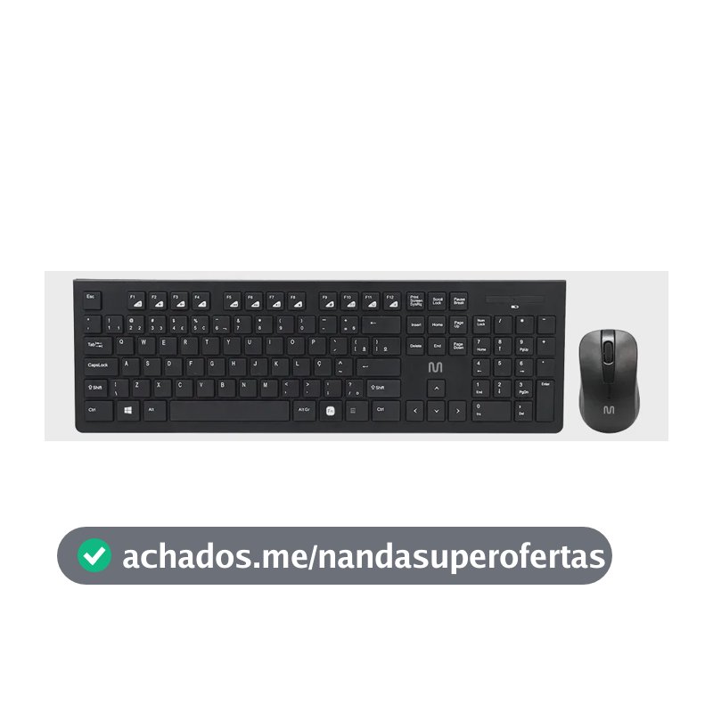 Kit Teclado e Mouse Sem Fio Com Conexão USB 1200 DPI Multi - TC212