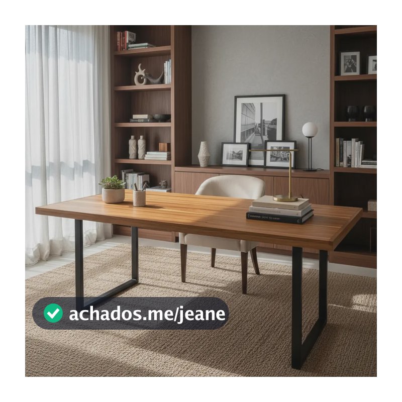 Mesa De Jantar Industrial Tampo Madeira Maciça 200x80x78cm Tampo De Teca