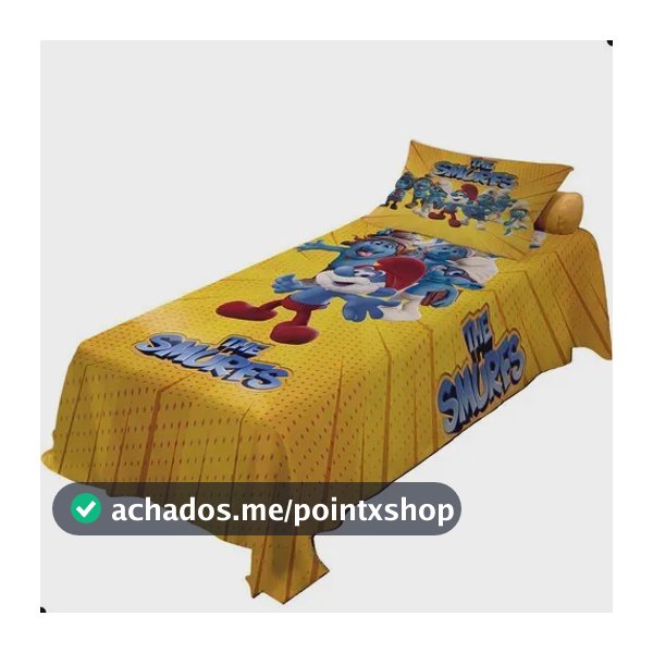 Jogo Lençol + Fronha Temático Infantil Modelos Smurfs