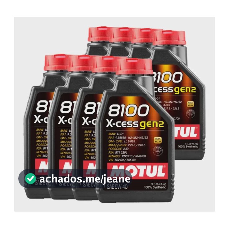 8 Litros Óleo 5w40 Motul 8100 X-cess Gen2 502 00 / 505 00