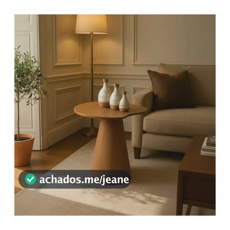 Mesa Lateral Madeira Laminada Freijó 51 X 51 Cm Mel