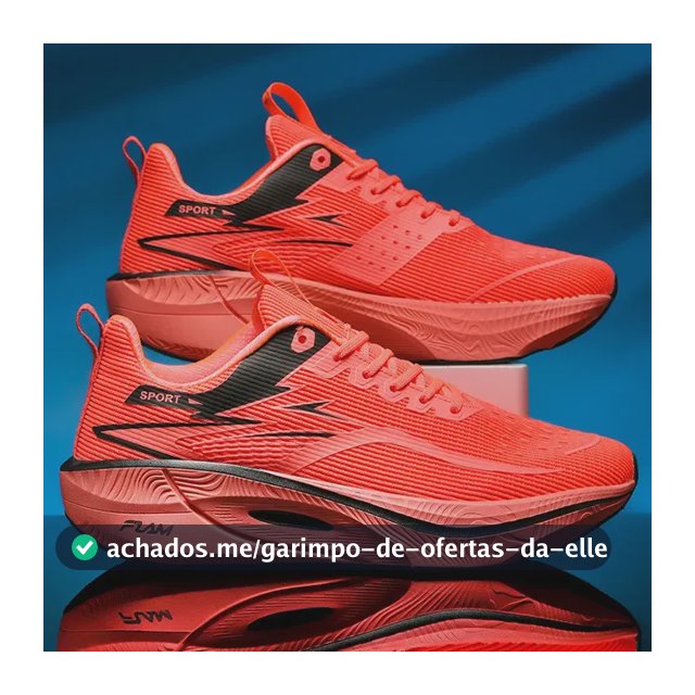 Sapatos Esportivos Para Casais, Sola Macia De Fibra De Carbono, Ultraleve Orange-red Geométrico 43br